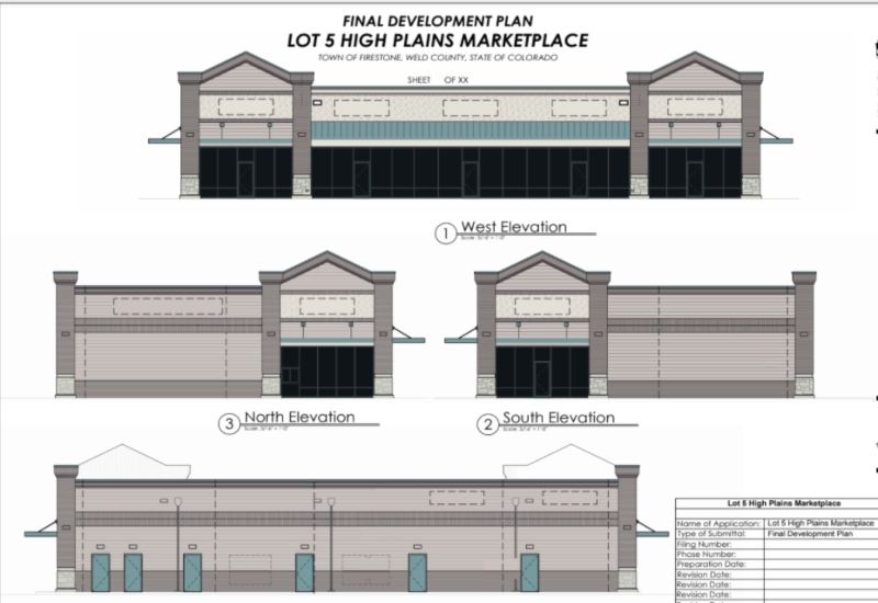 Development Plan Image for new retail spaces for lease at 6130 Firestone Blvd, Firestone, CO.